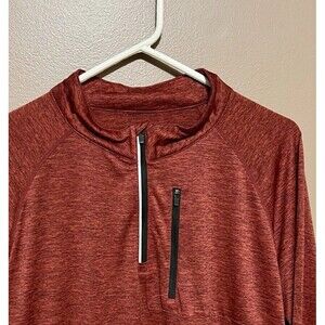 ATHLIO Adult XL 1/4 Zip Heather Red Long Sleeve Athleisure Workout Pullover